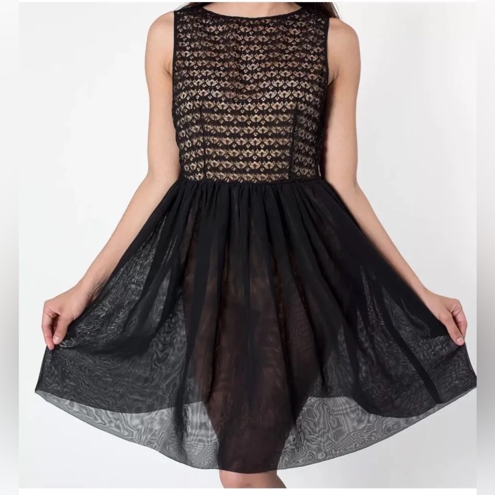 American Apparel Sleeveless
Lace Chiffon Dress